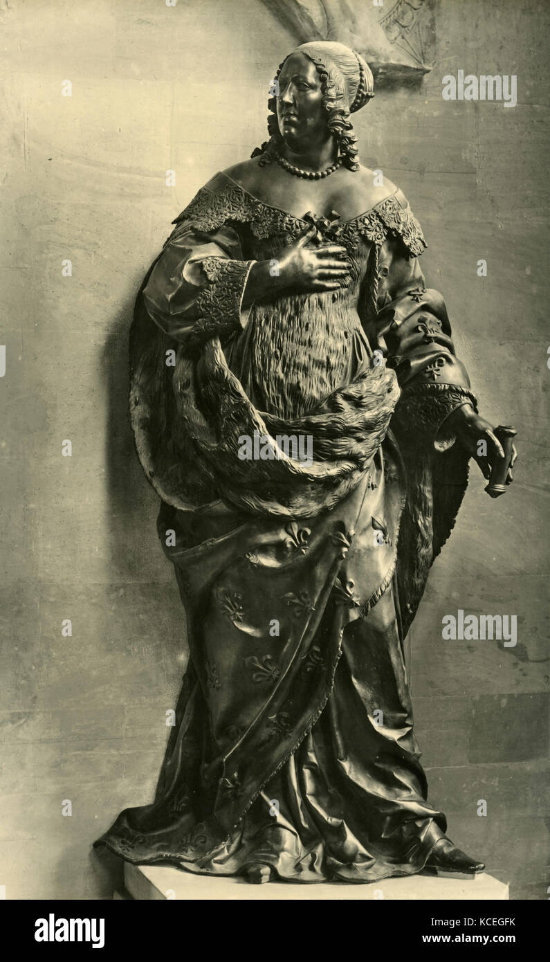Ana de Austria, estatua de bronce por S. Guillain Foto de stock