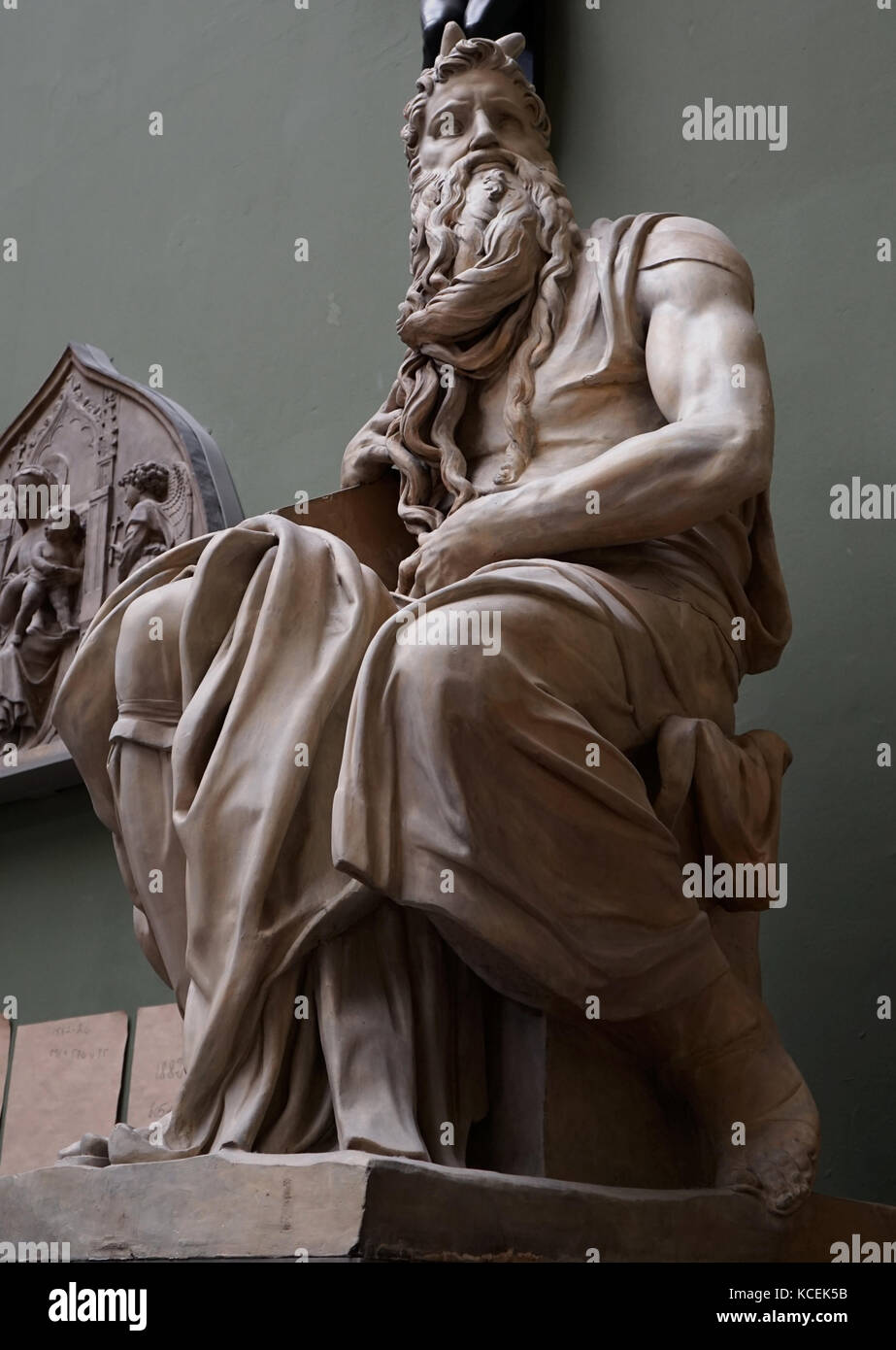 Yeso de la estatua de Moisés (original de Miguel Ángel, (1475 - 1564), un  italiano escultor, pintor,