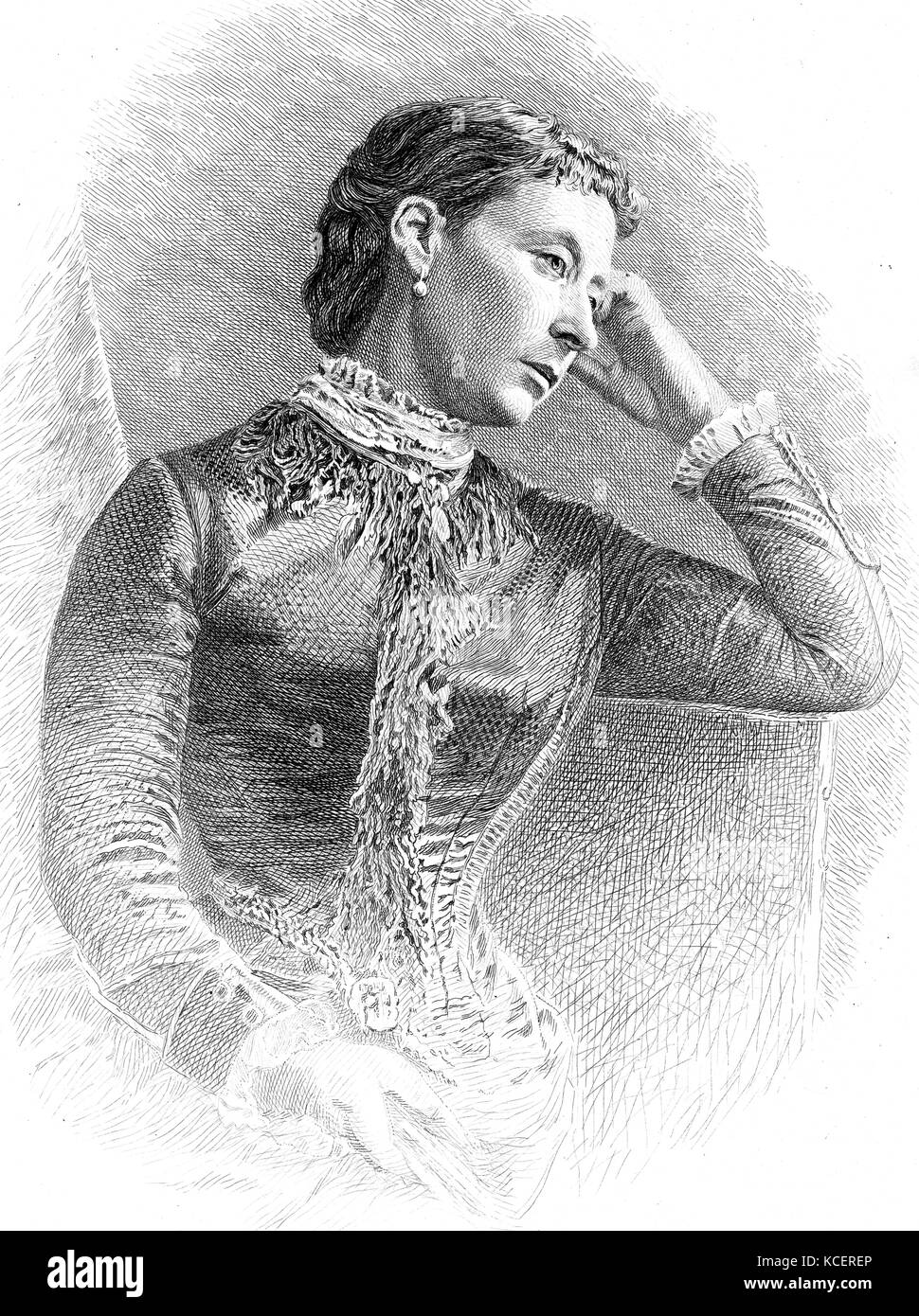 Retrato de la Princesa Alicia del Reino Unido (1843-1878), hija de la Reina Victoria (1819-1901) y el Príncipe Albert (1819-1861). Fecha del siglo XIX Foto de stock