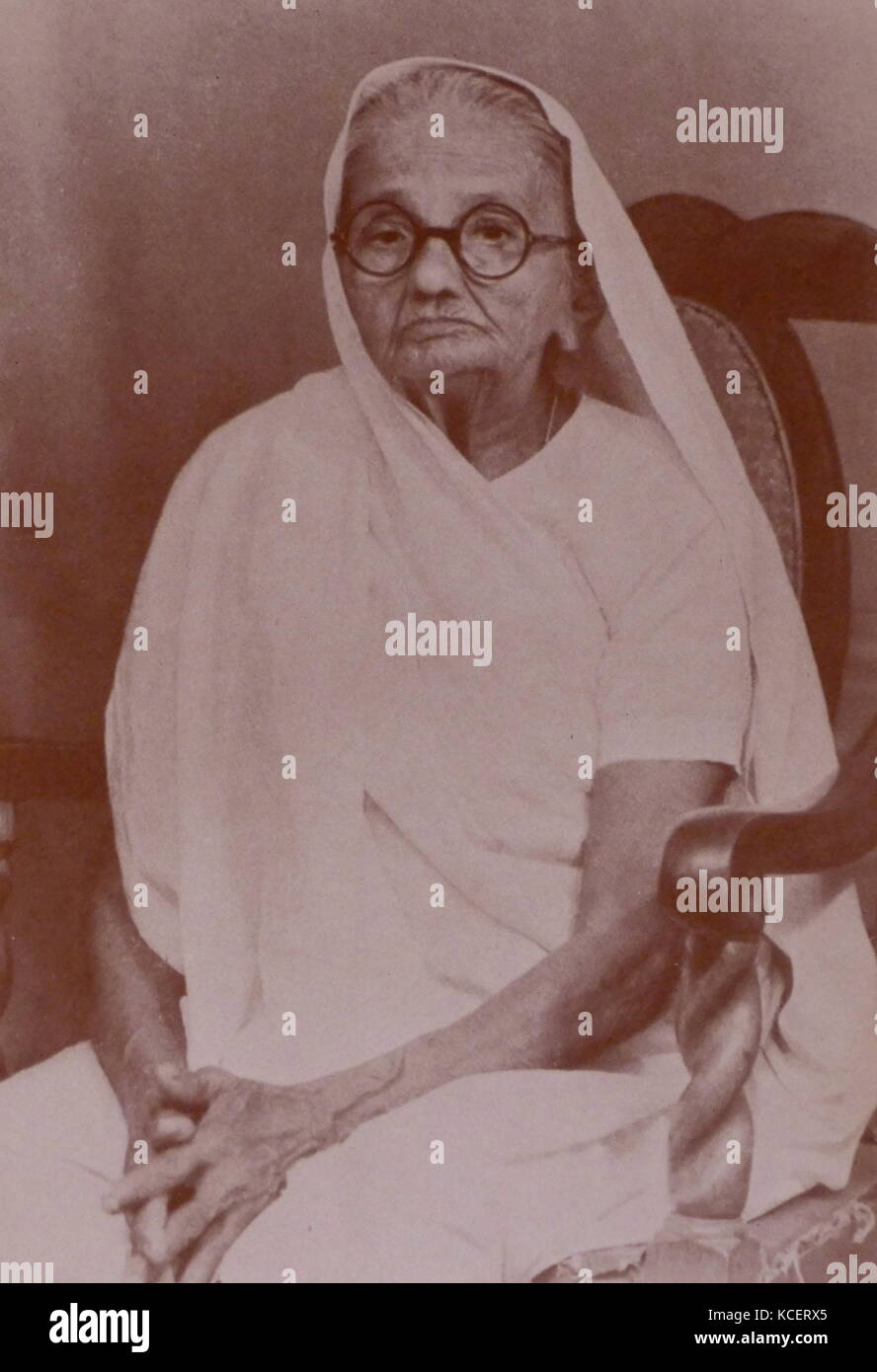 Bhen Raliat (1862 - 1960), hermana de Mohandas Karamchand Gandhi Foto de stock