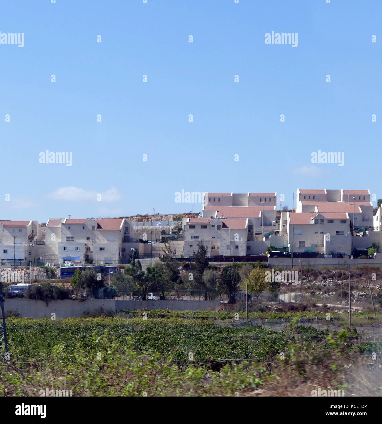 (Judío) asentamiento israelí en el desarrollo de la Ribera Occidental, Palestina 2016 Foto de stock