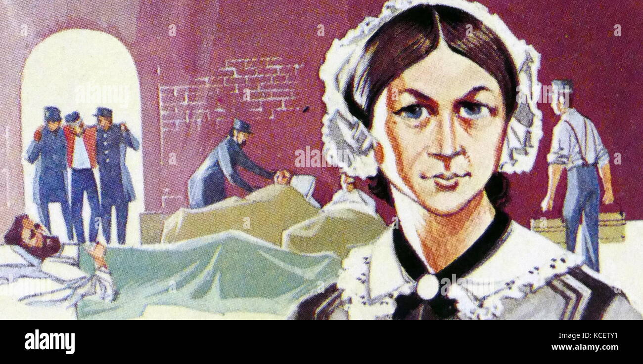1969 Brooke Bond coleccionistas, mostrando la tarjeta de té: Florence Nightingale (1820 - 1910); Inglés enfermera, reformador social y estadístico, y fundadora de la enfermería moderna. Foto de stock