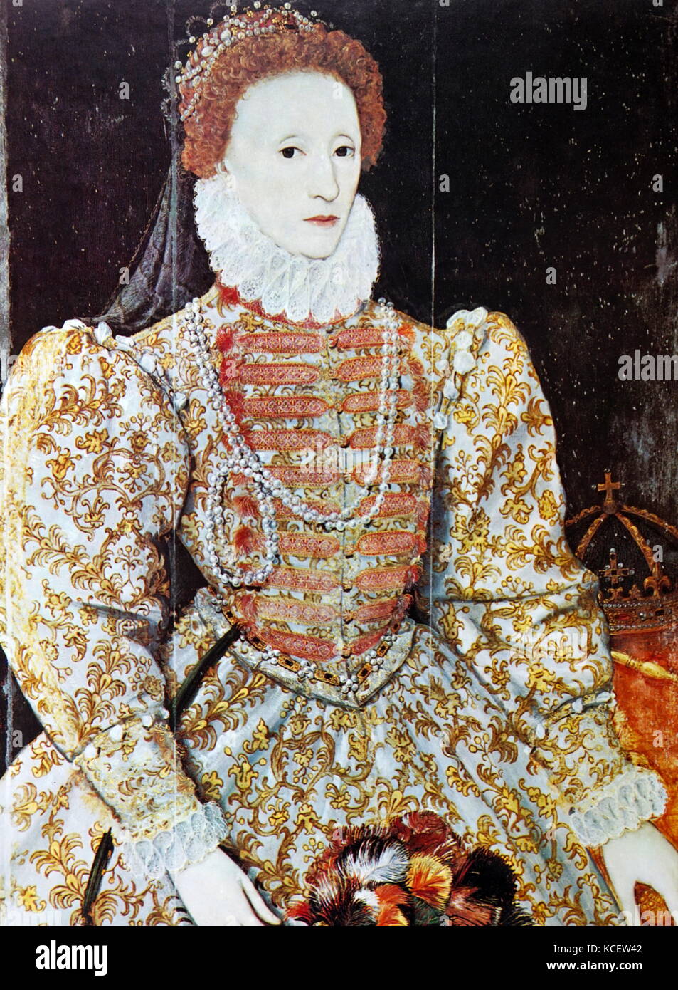 La reina Isabel I de Inglaterra (1533-1603). Reina 1558-1603. Óleo sobre panel, c2672, por un artista desconocido. Foto de stock