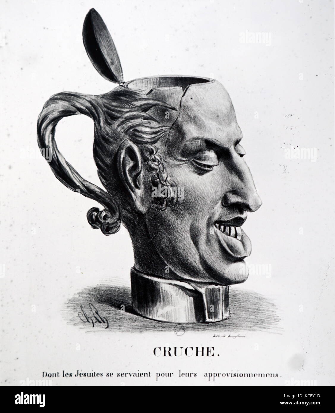 Ilustración representando el rey Carlos X de Francia (1757-1837) como una jarra. Fecha del siglo XIX Foto de stock
