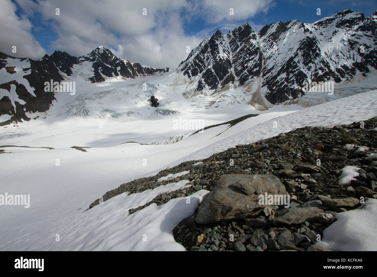 Alaska, Alpine, Constantino, glaciar, Glaciar Creek, Icefields, Palmer, Proyecto Porcupine Creek, Tundra, EE.UU. Foto de stock