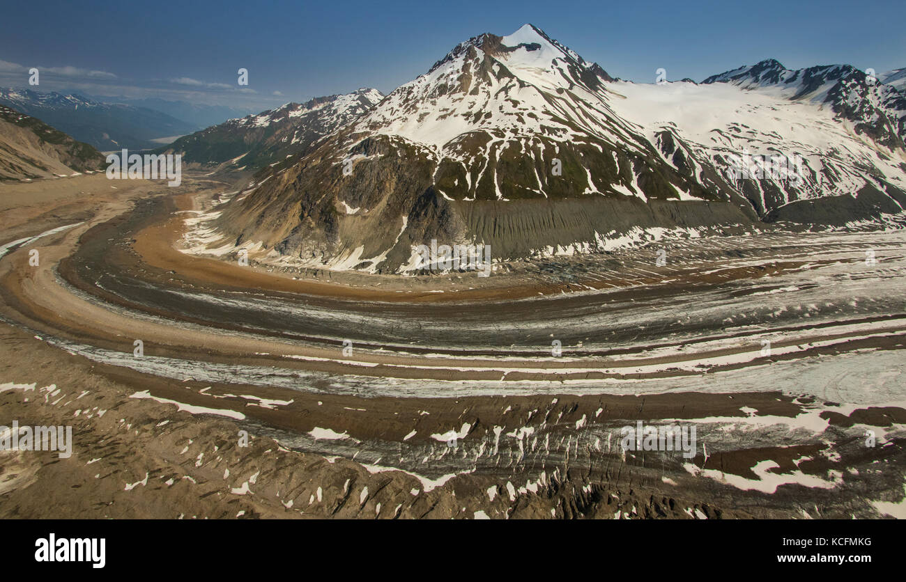 Alaska, Alpine, glaciar, Glaciar Creek, Icefields, Porcupine Creek, Tundra, EE.UU. Foto de stock