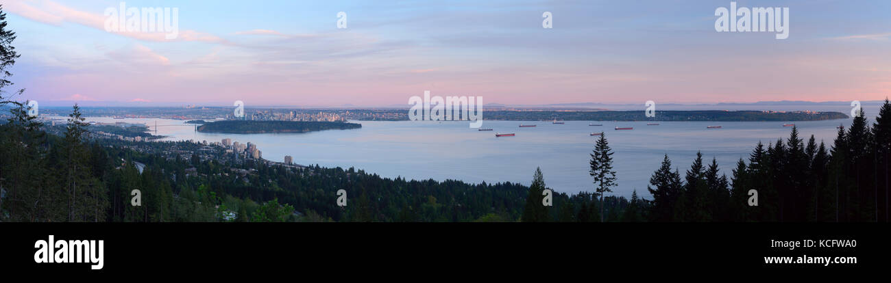 Pano de horizonte de Vancouver, Vancouver, BC Canda Foto de stock