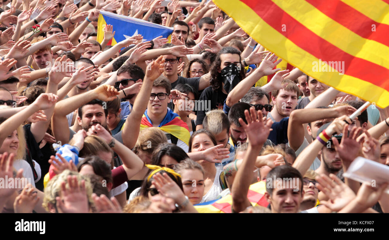 El proscrito pro referéndum de independencia en barcelona Foto de stock