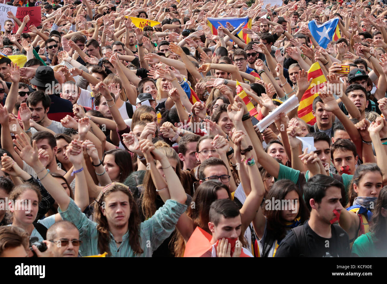 El proscrito pro referéndum de independencia en barcelona Foto de stock