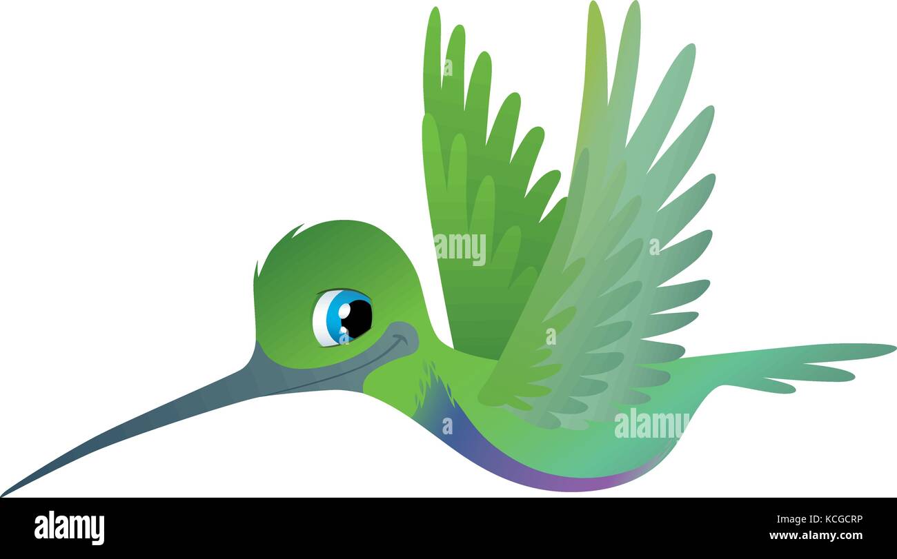 Ilustración vectorial de un lindo colibrí curva violeta Ilustración del Vector