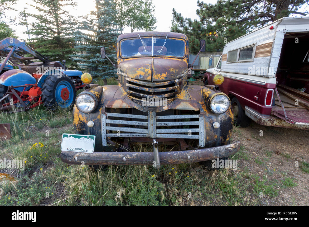 antigua camioneta chevy Foto de stock