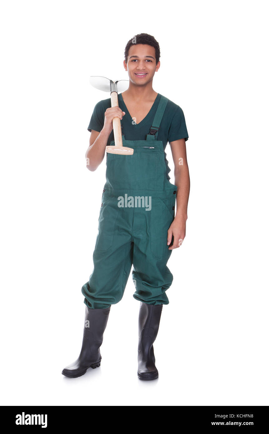 Hombre con overol verde Im genes recortadas de stock Alamy