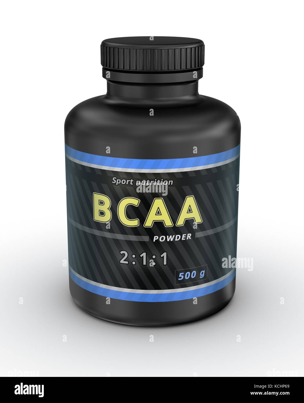 Bcaa contenedor. aminoácidos de cadena ramificada. nutricion con bcaa.  Ilustración 3d Fotografía de stock - Alamy