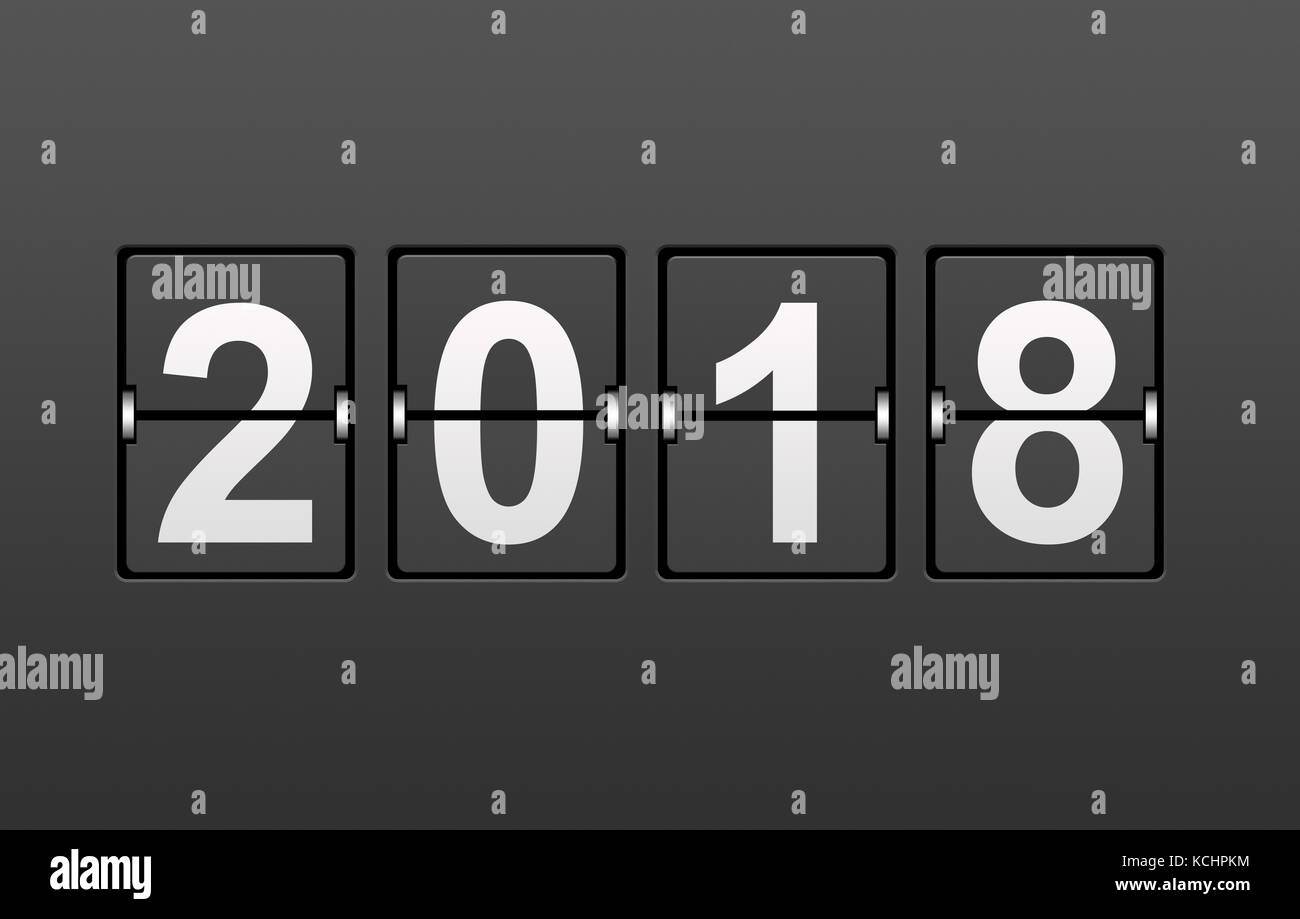 Año 2018 tapa dividida countdown Foto de stock