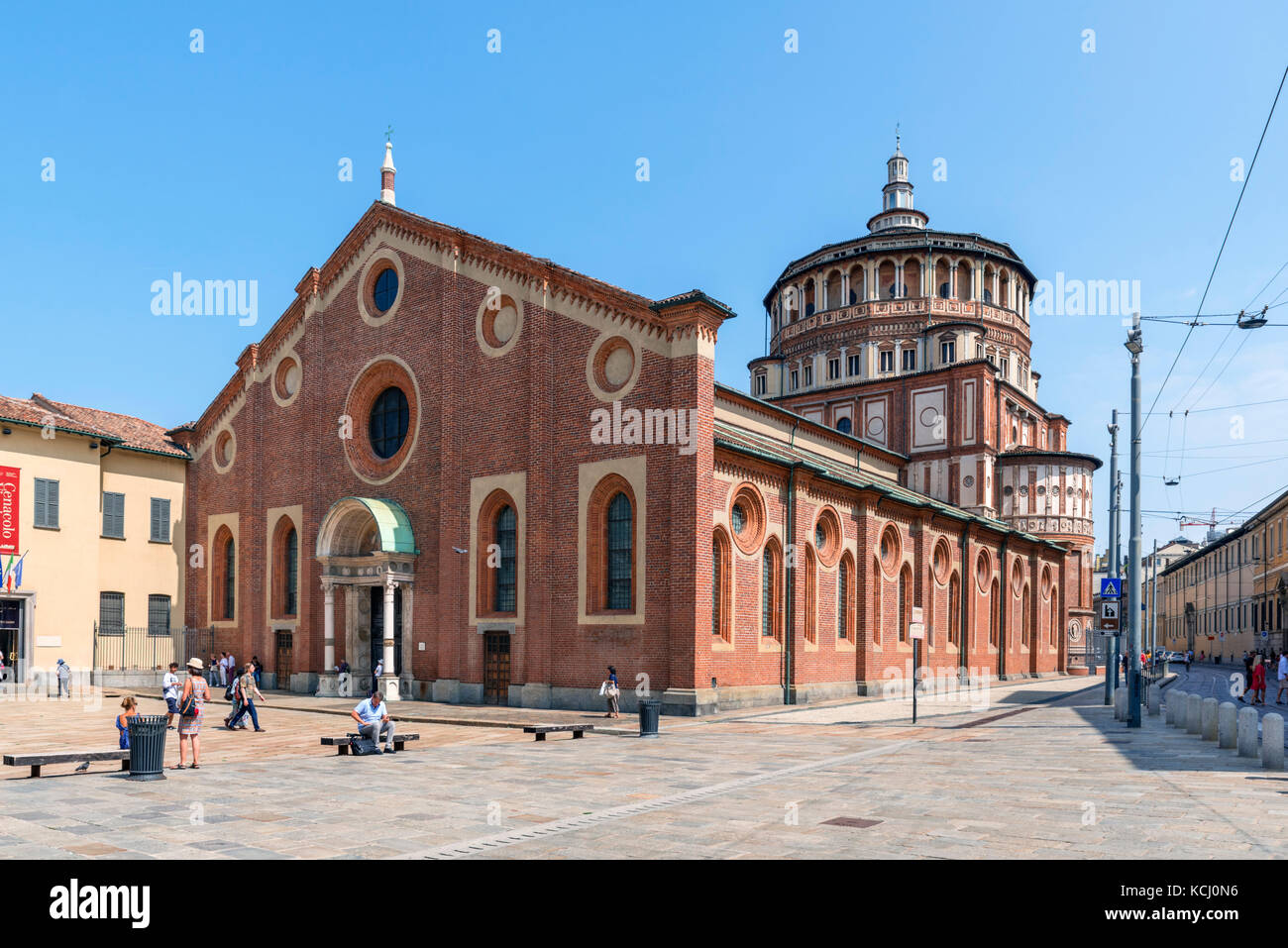 La Iglesia de Santa Maria delle Grazie (casa de Da Vinci La Última Cena'), Milán, Lombardía, Italia Foto de stock