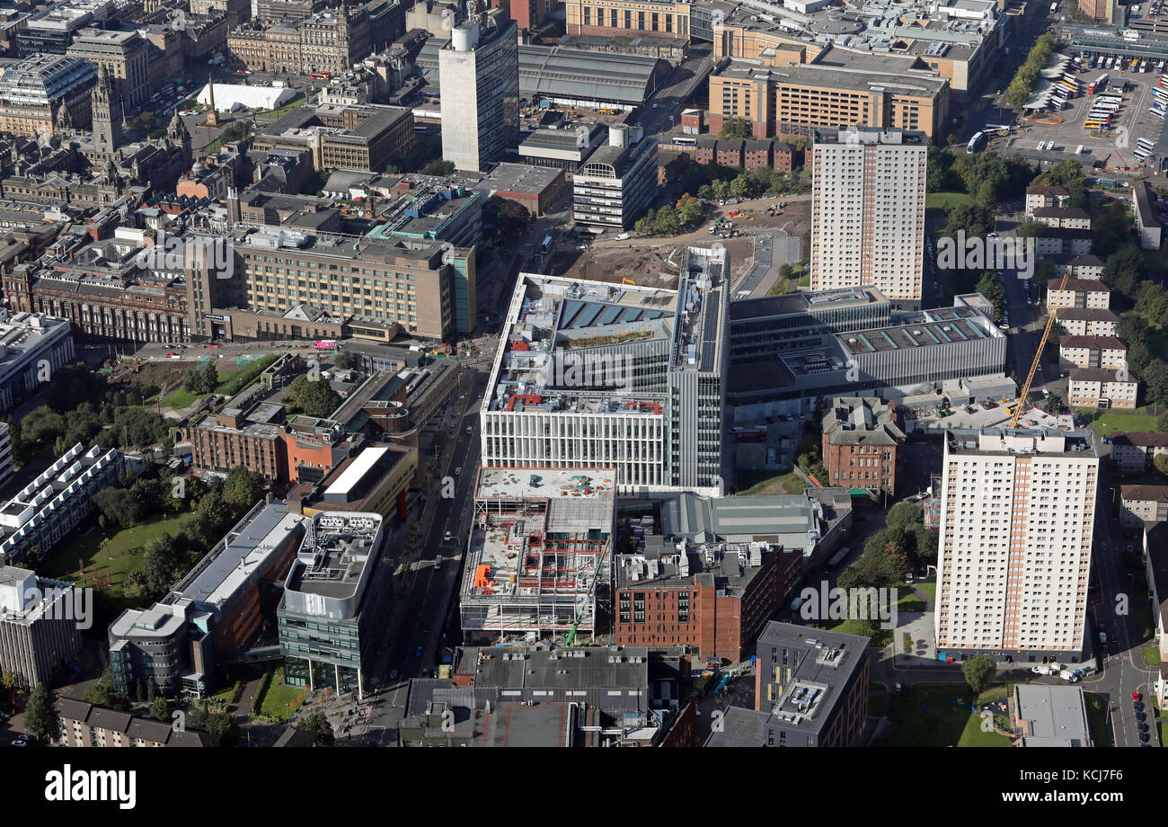 Vista aérea de la ciudad de Glasgow College - El Campus de la ciudad, Scotland, Reino Unido Foto de stock
