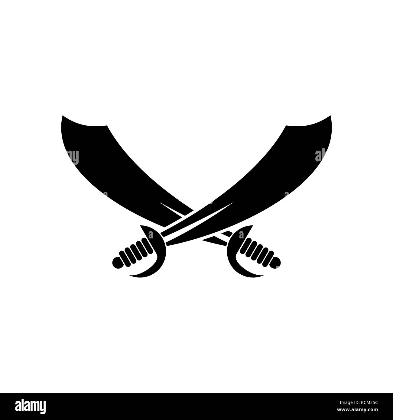 Sables cruzados. espada pirata signo aislado. ilustración vectorial Imagen  Vector de stock - Alamy