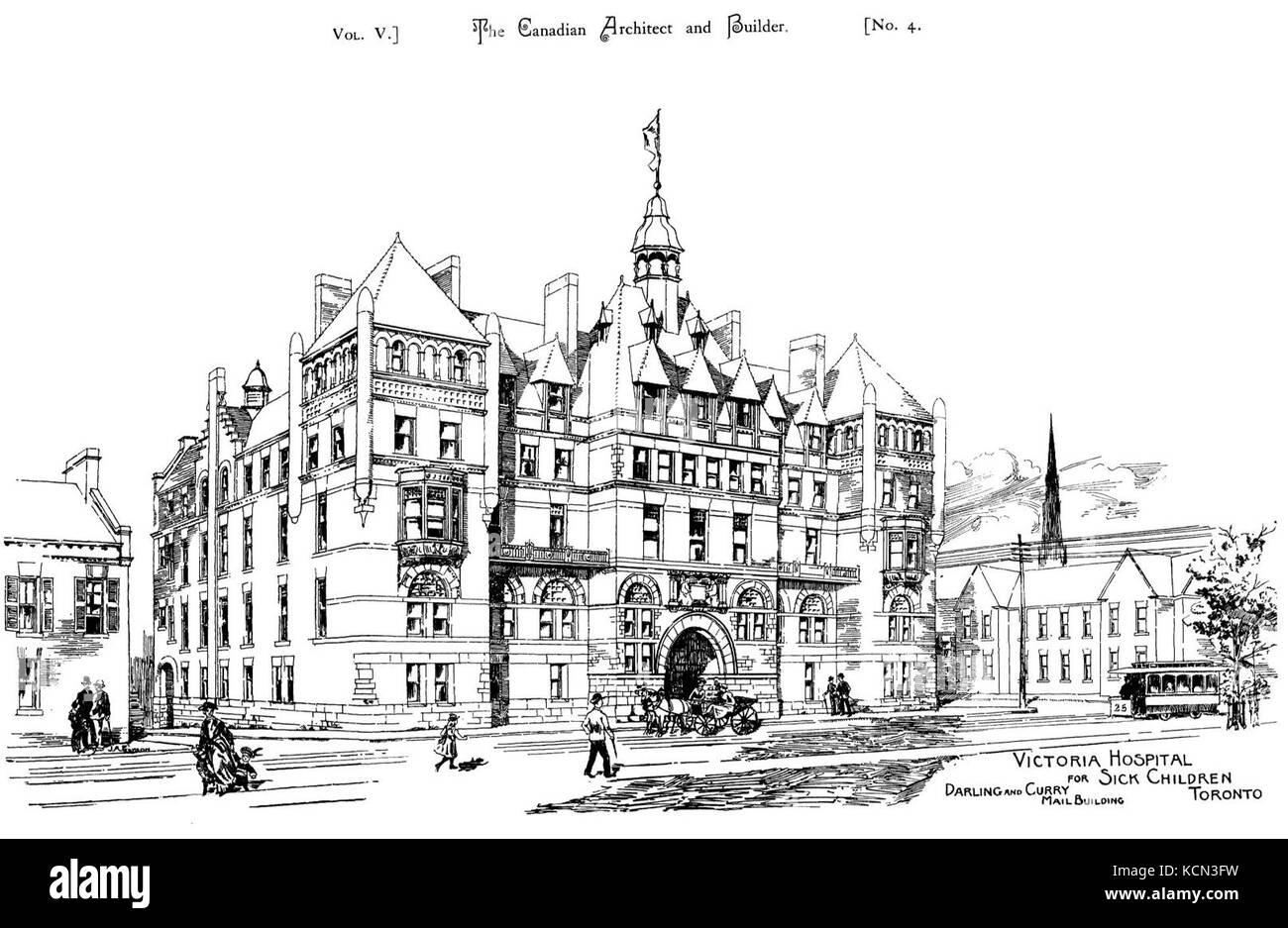 Dibujo Arquitectonico Del Hospital Para Ninos Enfermos De Victoria Fotografia De Stock Alamy