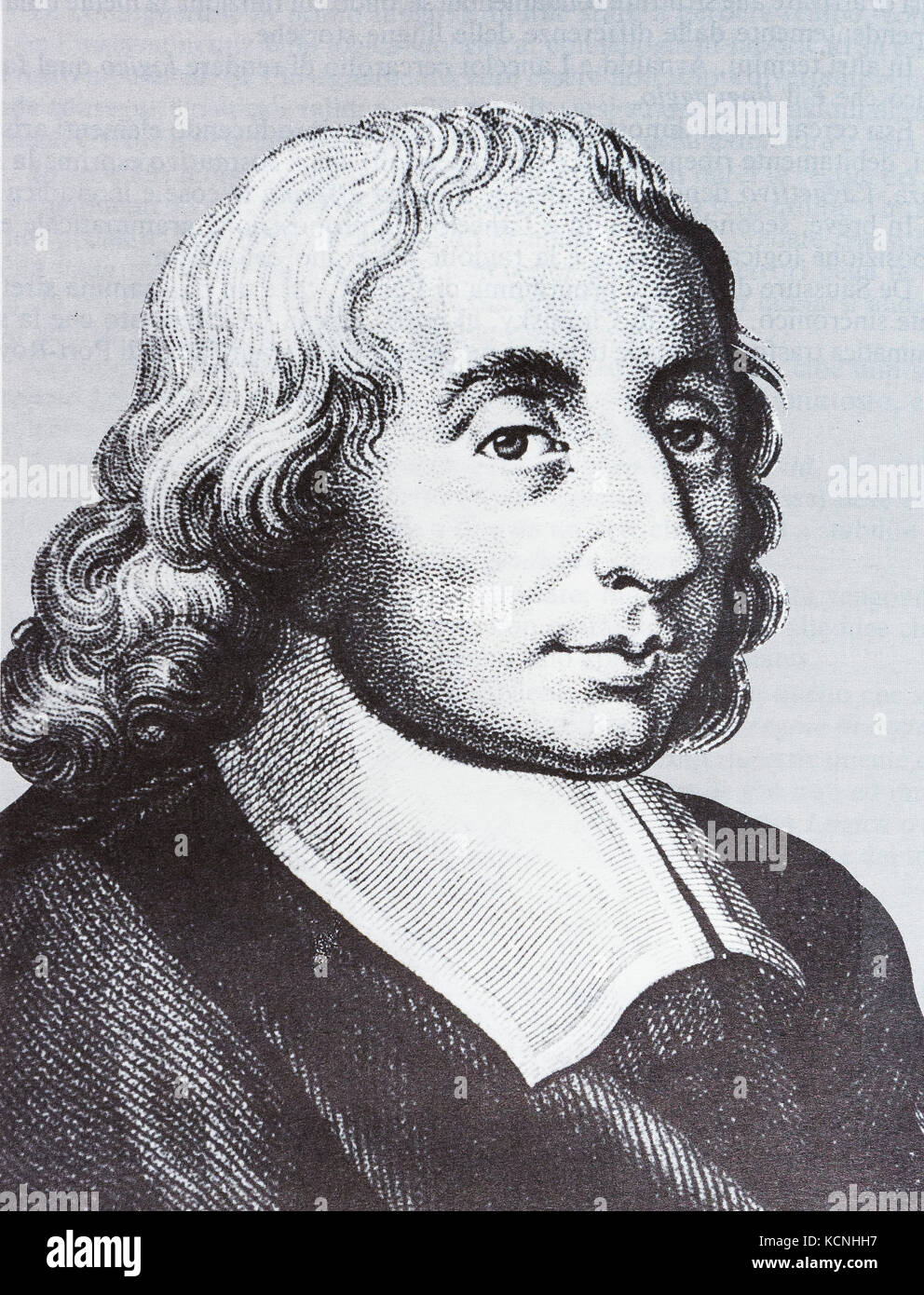 Retrato del científico filósofo Blaise Pascal Foto de stock