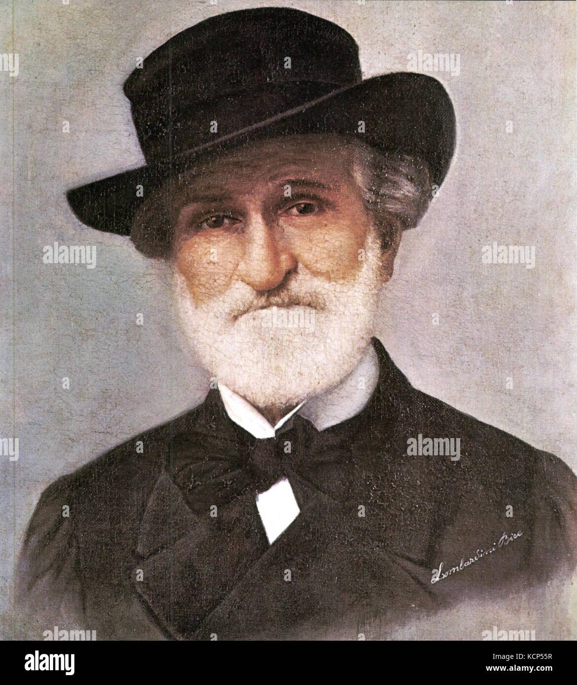 Giuseppe Verdi, retrato por el Bice Lombardini Foto de stock