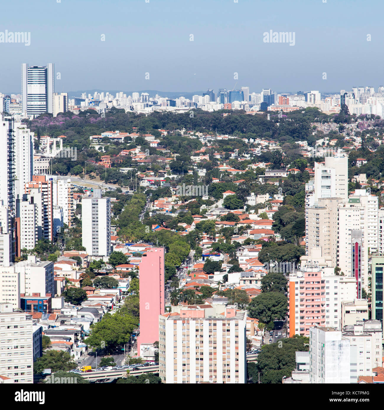 Vista aérea de la ciudad de São Paulo - Brasil. Foto de stock