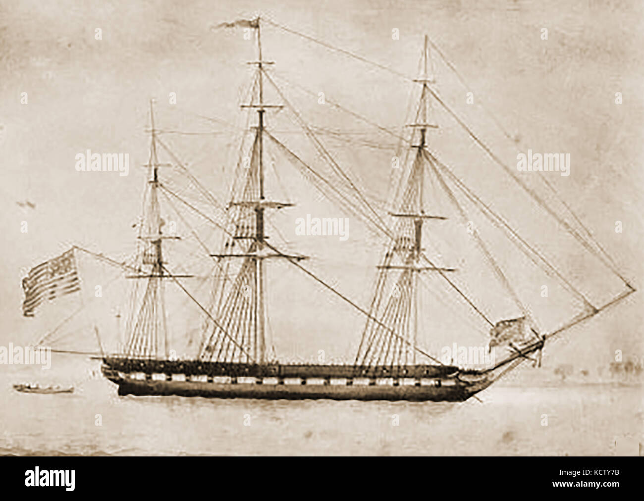 La Constitución de 2200 toneladas US fragata construida en Boston, EE.UU. en 1797 Foto de stock