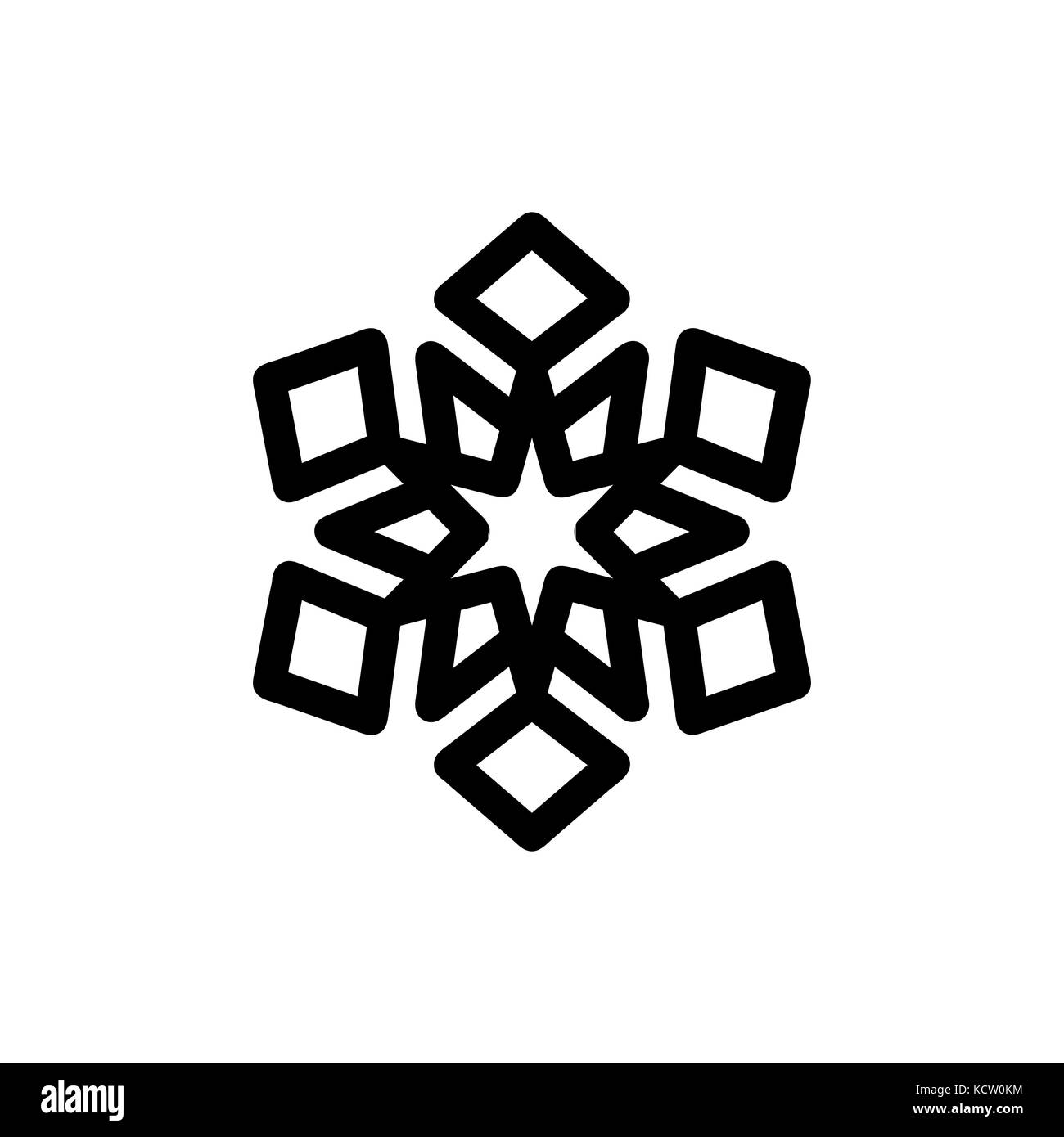 Sistema De Iconos Negros De Los Copos De Nieve Copo De Nieve Negro