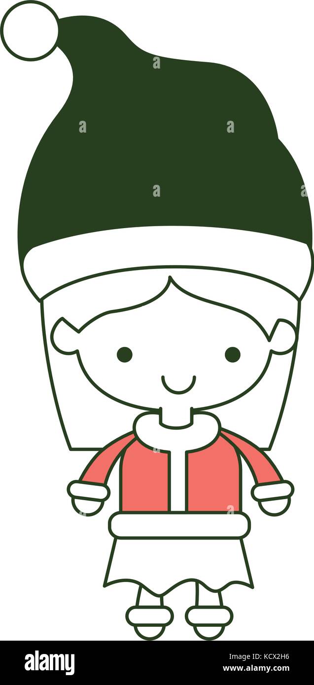 Santa Claus mujer sonriendo de cuerpo completo de dibujos animados