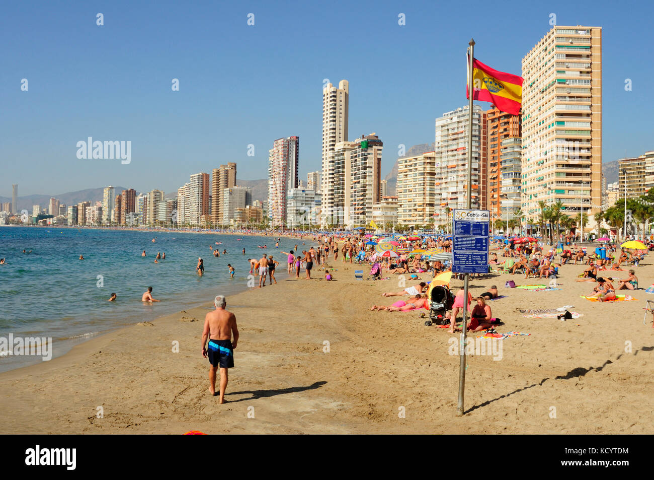 Playa de Levante de Benidorm, Alicante. Foto de stock
