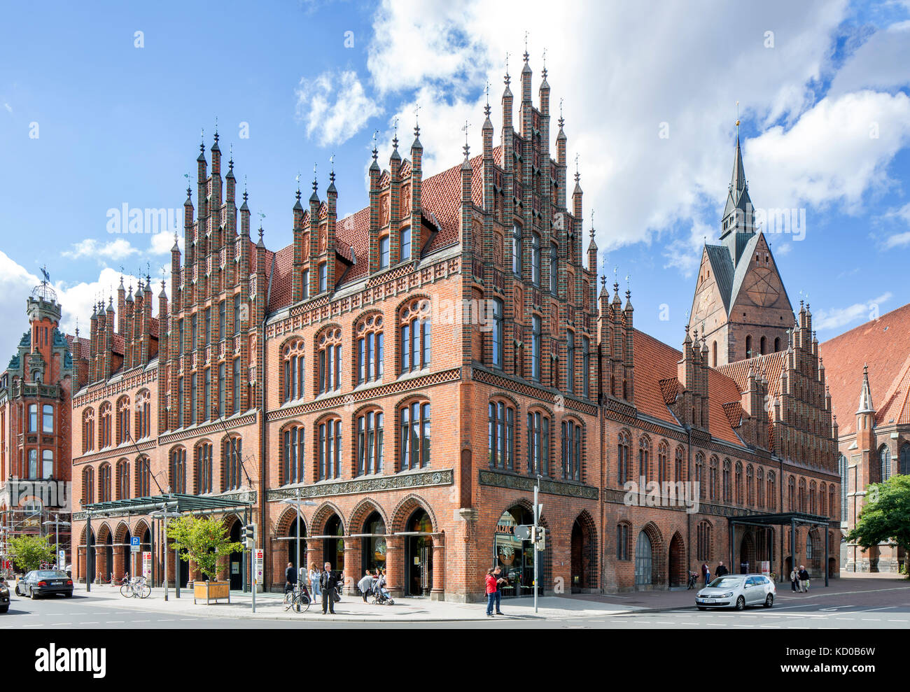Antiguo Ayuntamiento, de estilo gótico de ladrillo del norte de Alemania, Hannover, Baja Sajonia, Alemania Foto de stock