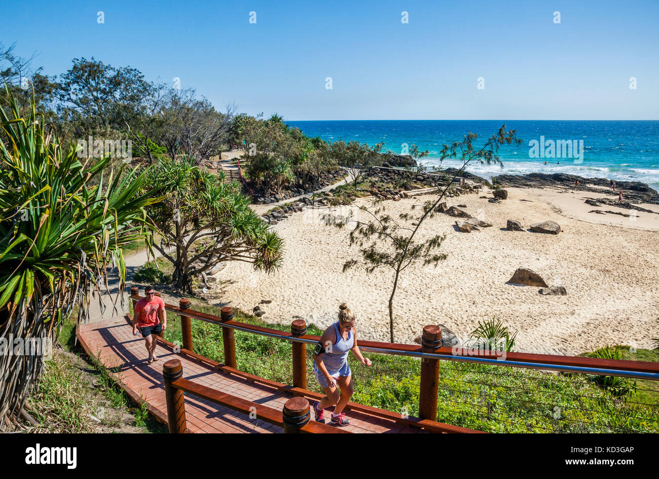 Coolangatta, Queensland, Australia, la playa de Snapper Rocks Foto de stock