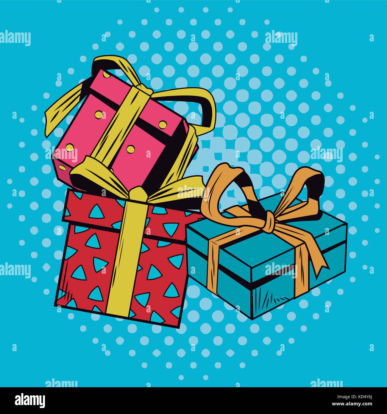 Cajas de Regalo de navidad pop art Imagen Vector de stock - Alamy