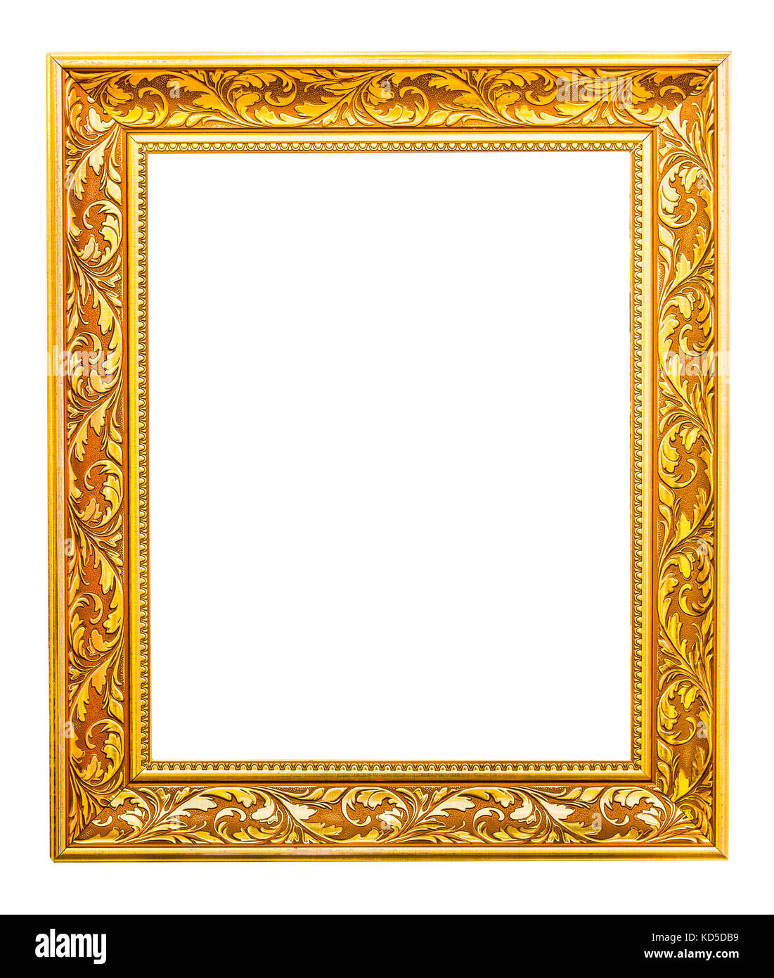 El antiguo marco dorado sobre el fondo blanco Fotografía de stock - Alamy