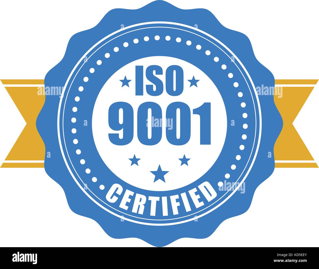 Certificado Iso 9001 Sello De Calidad Estándar Imagen Vector De Stock
