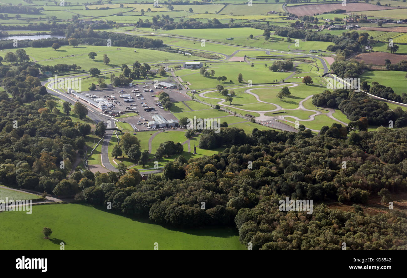 Vista aérea del circuito de carreras de Oulton Park Foto de stock