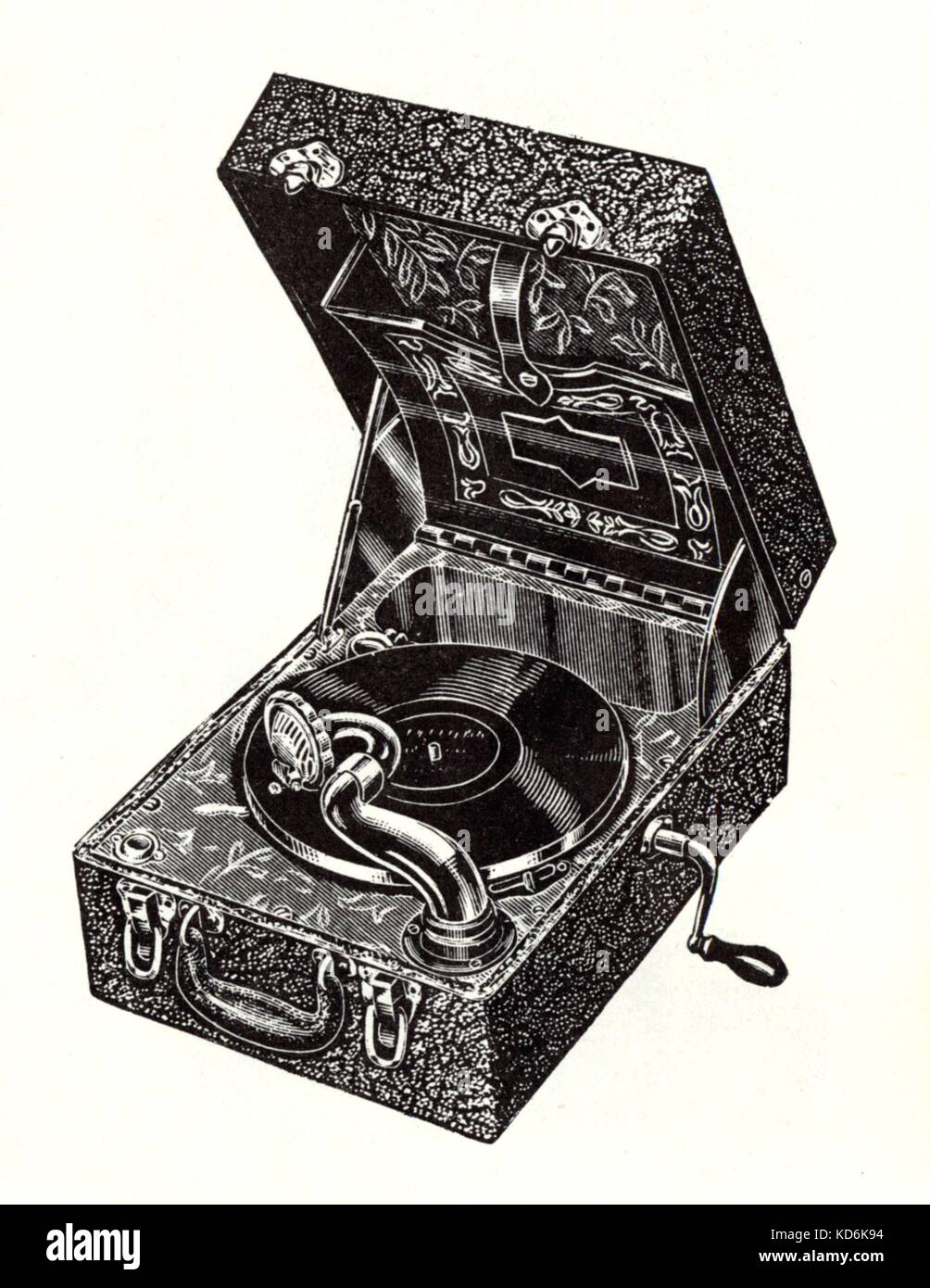 Primeros tocadiscos. El fonógrafo. Foto de stock