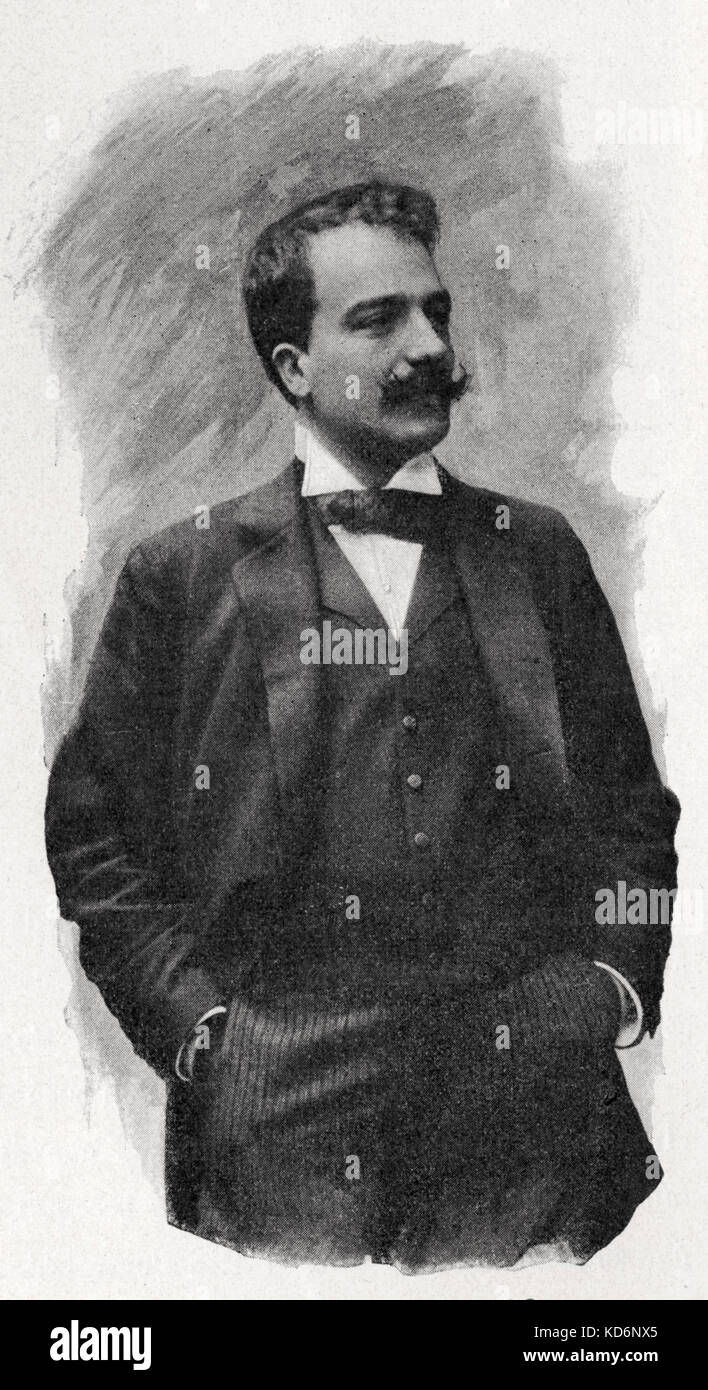 Umberto Giordano - retrato. El compositor de ópera italiana el 28 de agosto de 1867 - 12 de noviembre de 1948 Foto de stock