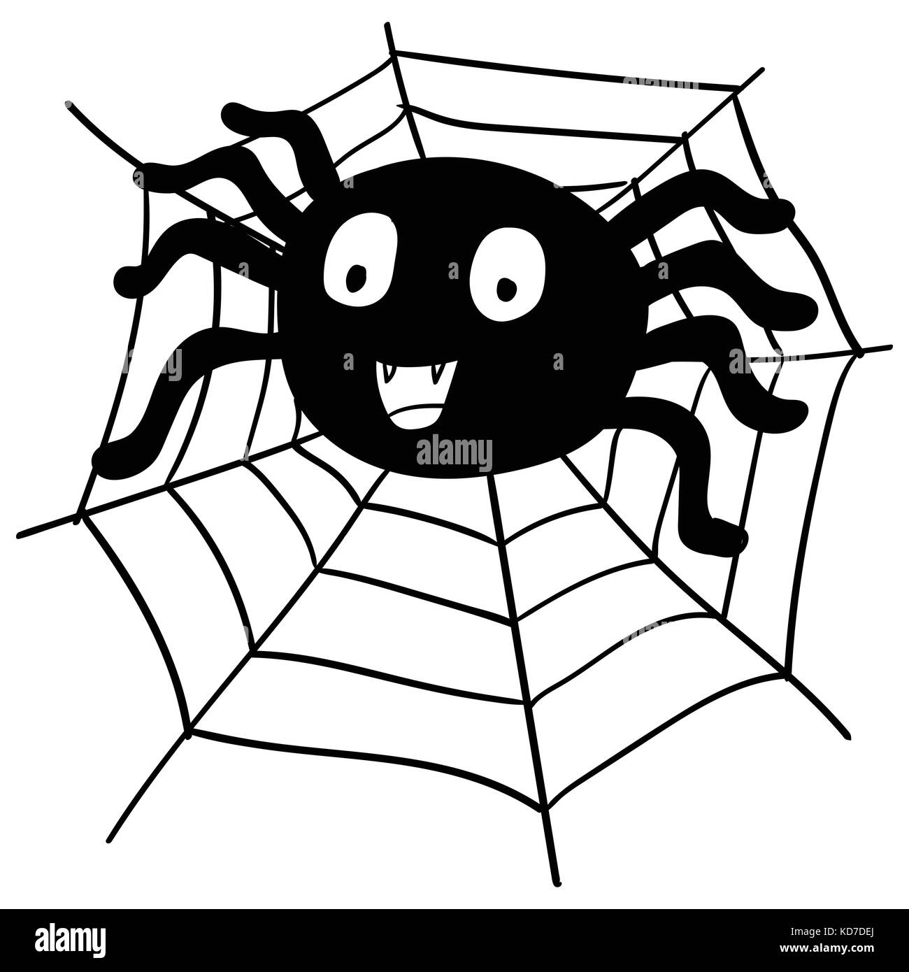 Dibujo a mano alzada y dibujos animados de araña para halloween web  concepto, aislado sobre fondo blanco -ilustración vectorial Imagen Vector  de stock - Alamy