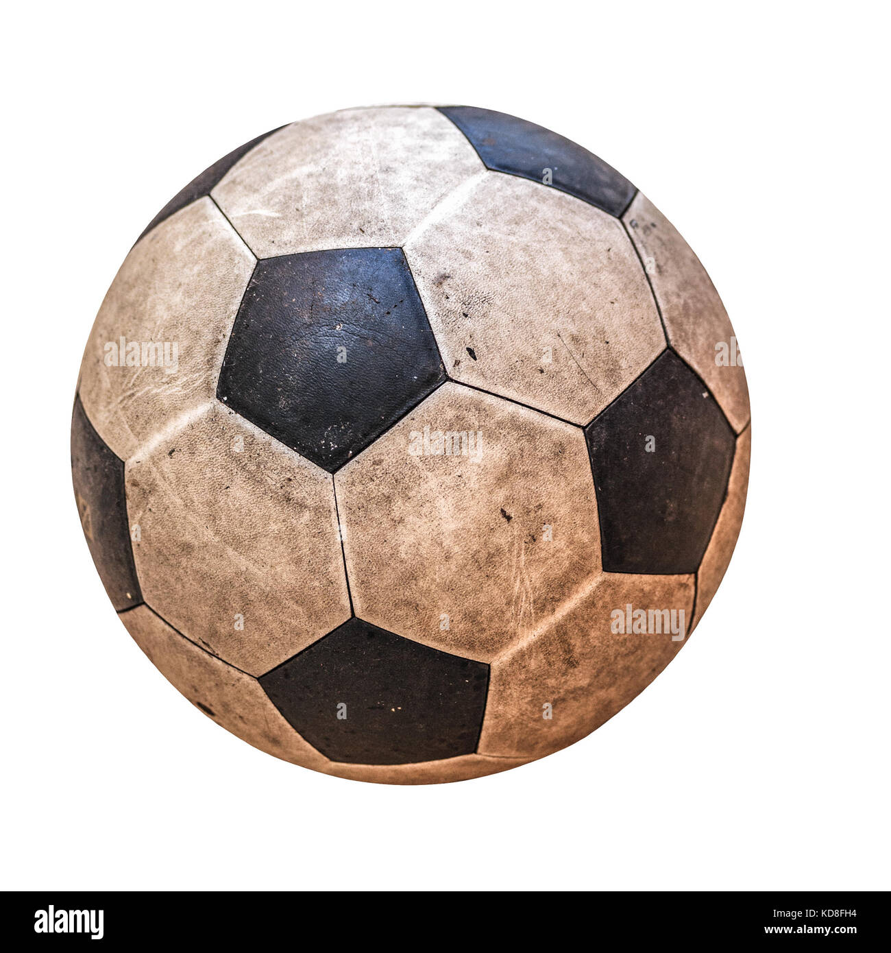 Balón de fútbol de cuero antiguo aislado en blanco Fotografía de stock -  Alamy