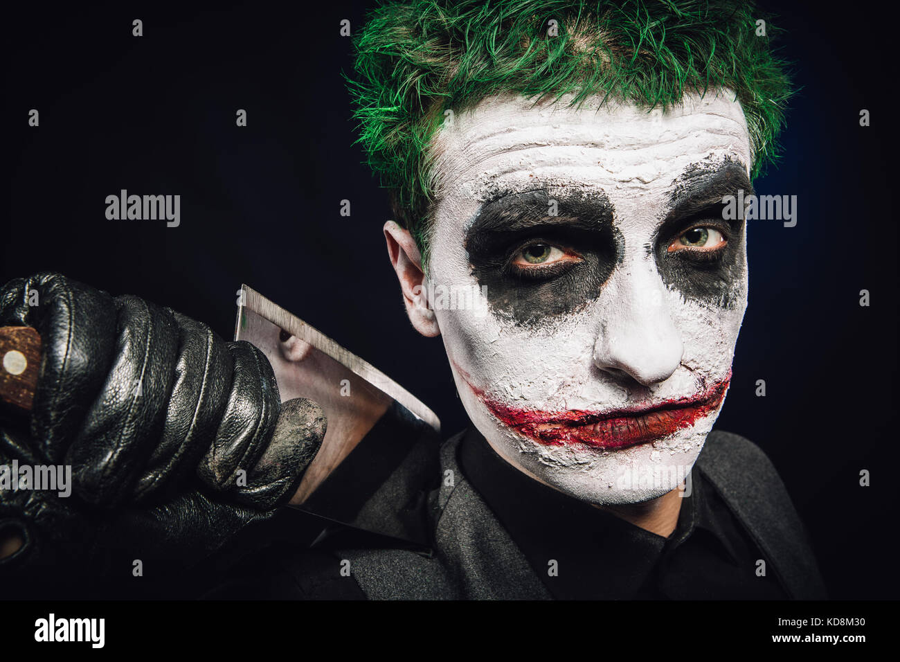 Crazy Joker Cara Halloween Fotografia De Stock Alamy