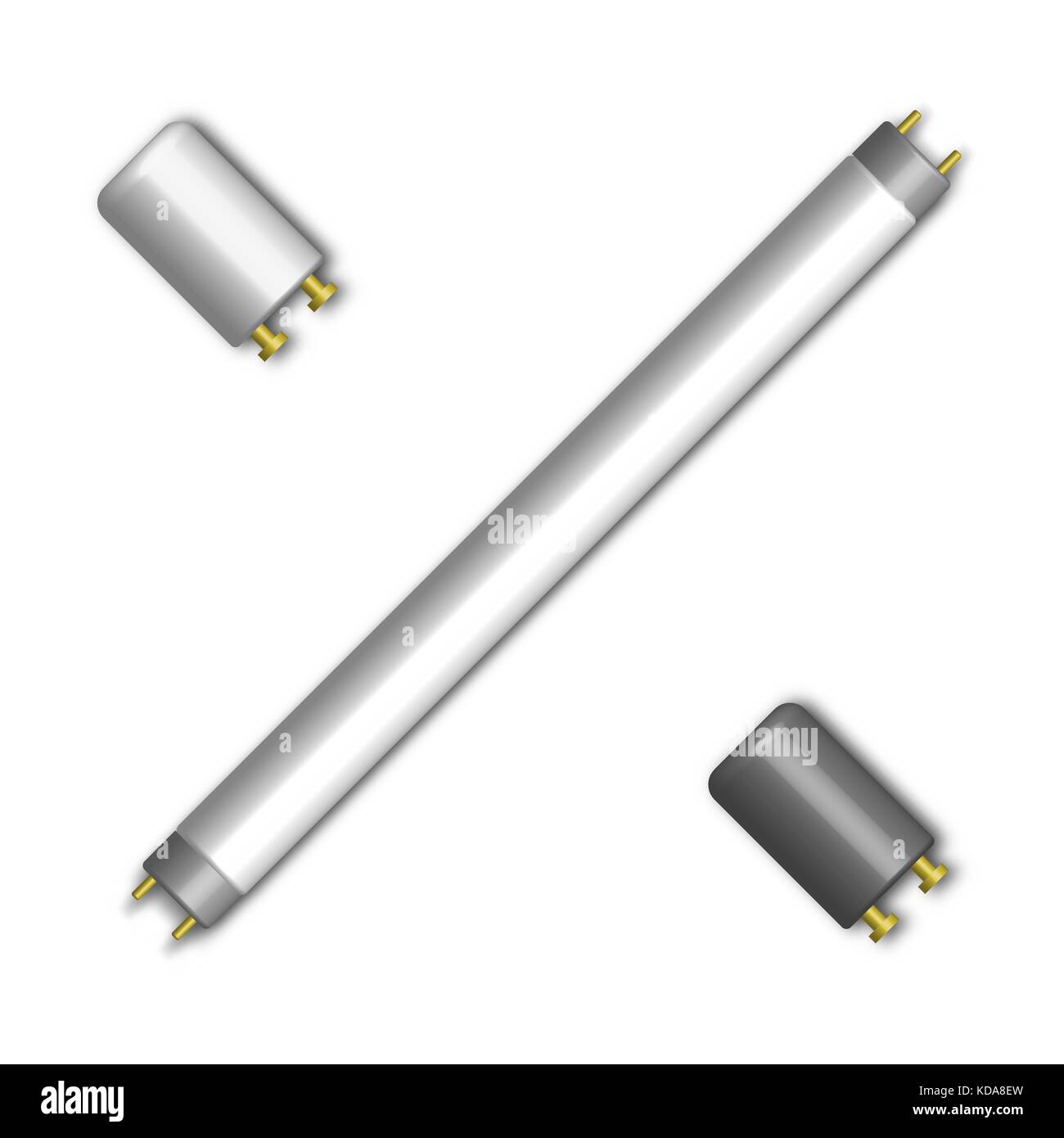Lámpara fluorescente con un arrancador, aislado sobre fondo blanco. Los  elementos de diseño de los componentes eléctricos, ilustración vectorial  Imagen Vector de stock - Alamy