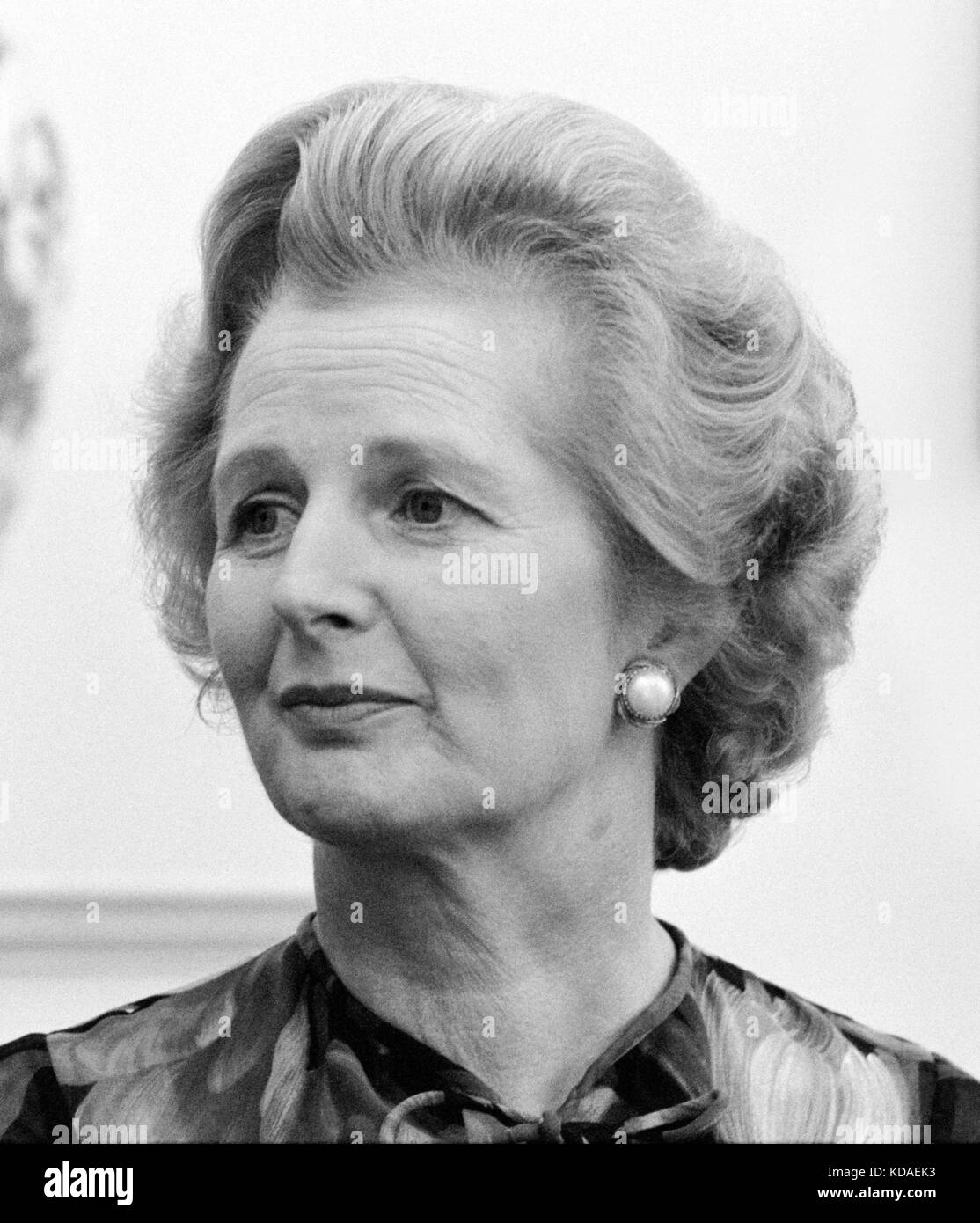 La Primera Ministra británica Margaret Thatcher en la Casa Blanca en Washington, D.C., el 13 de septiembre de 1977. Foto de stock