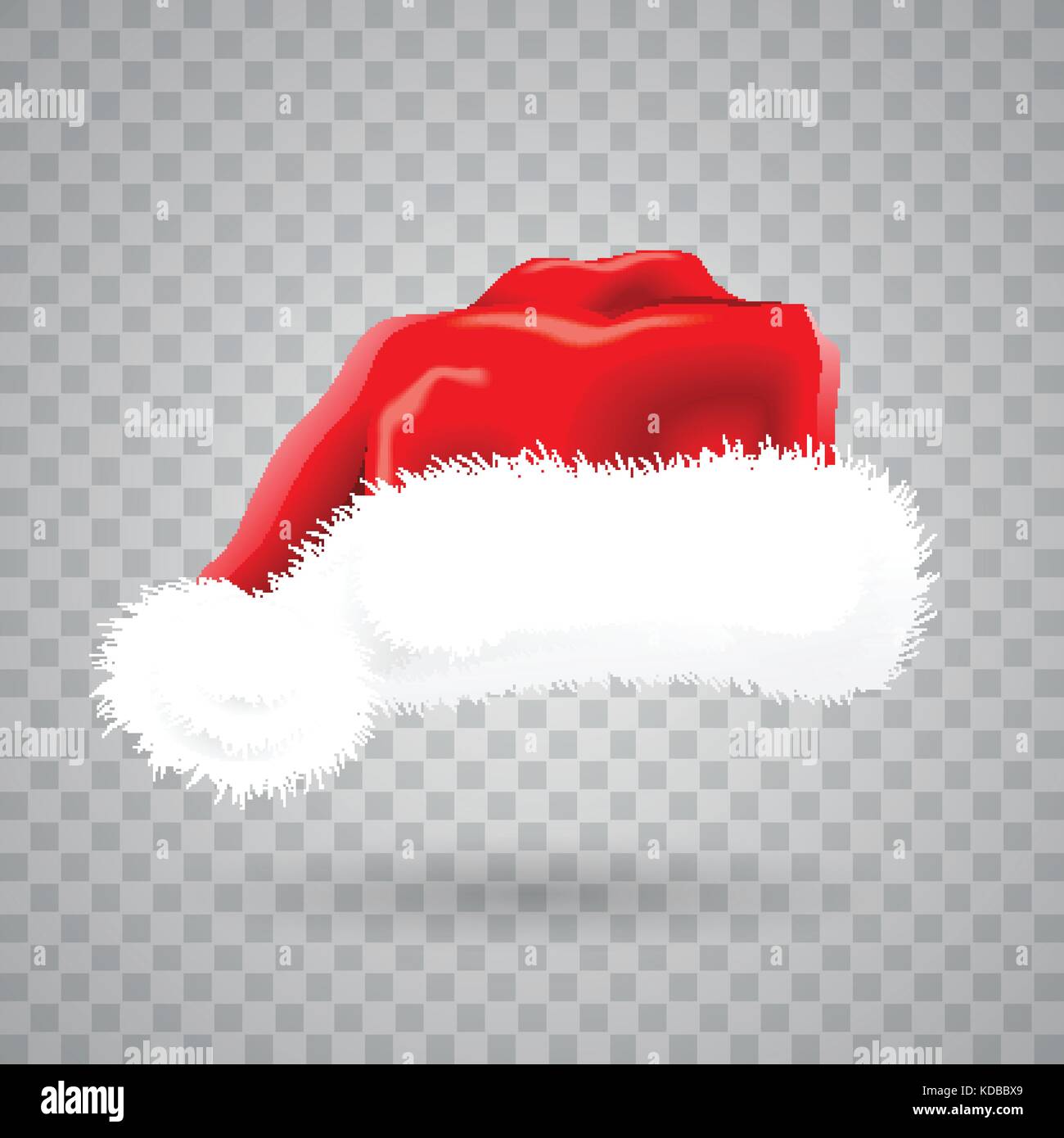 Ilustración de navidad con el gorro de Papá Noel rojo sobre fondo  transparente. aislada de un objeto vectorial Imagen Vector de stock - Alamy