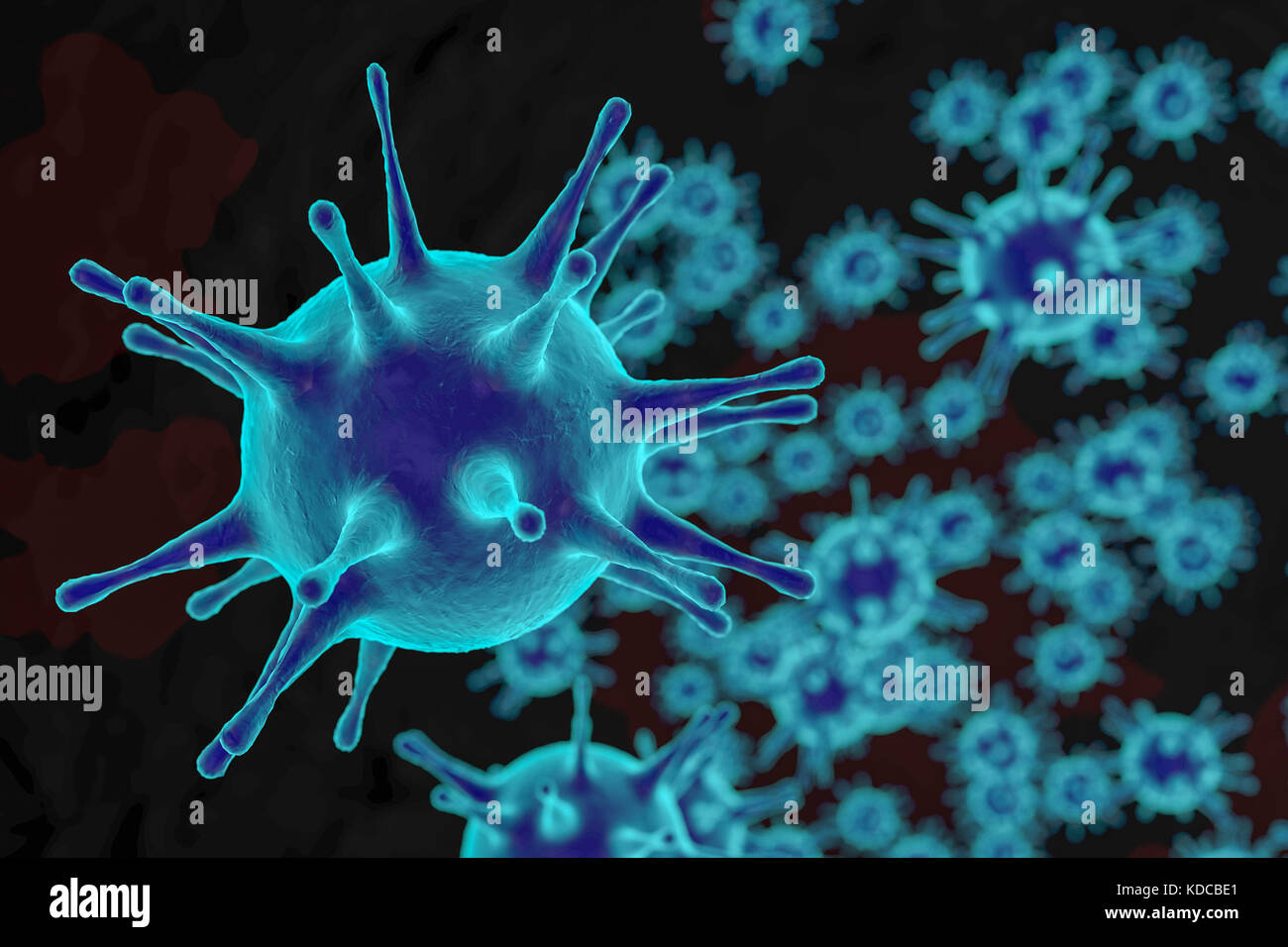 Un primer plano de un virus Foto de stock