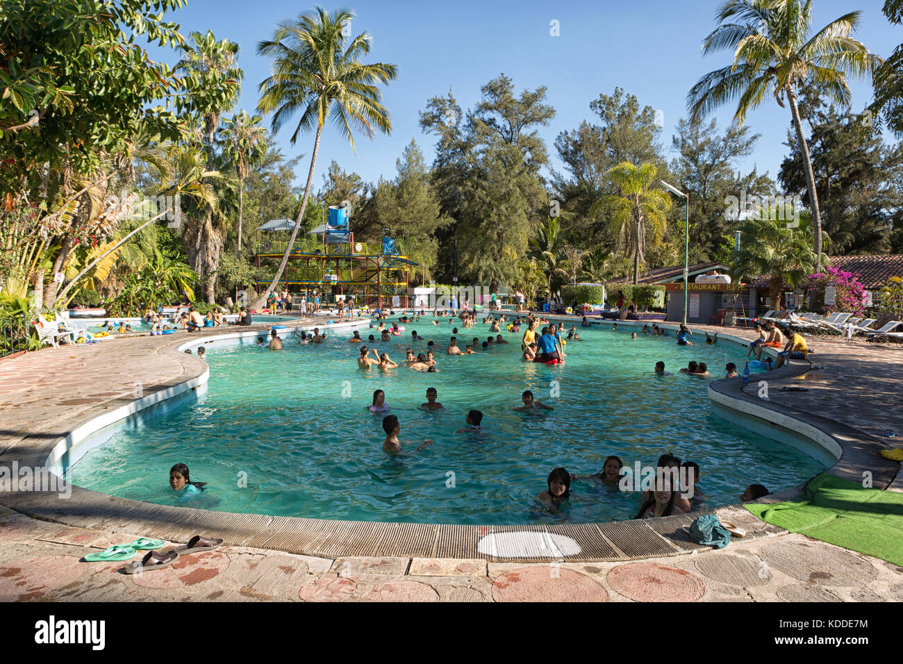 El 28 de febrero de 2014 villa corona, México: las piscinas termales de chimulco son muy populares entre los lugareños y los turistas, así como un corto trayecto en coche de Guadalajara Foto de stock