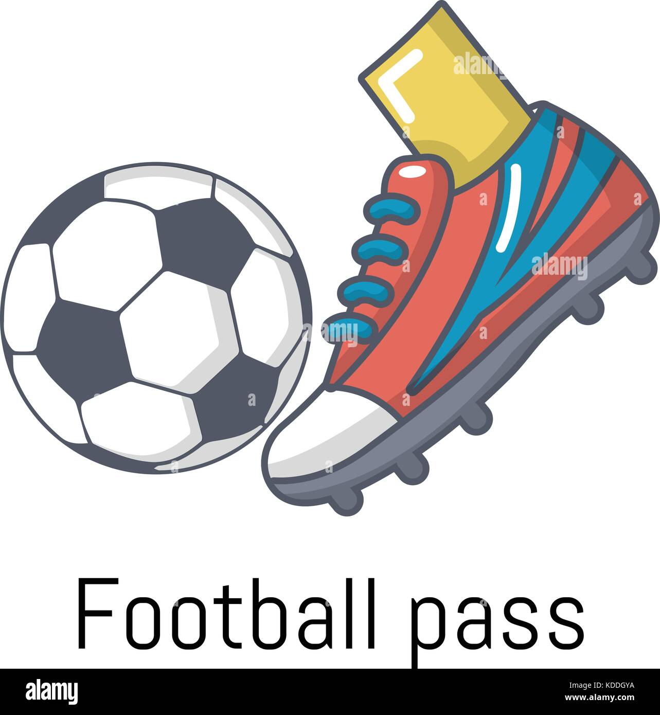 Pase de fútbol, icono del estilo de dibujos animados Imagen Vector de stock  - Alamy
