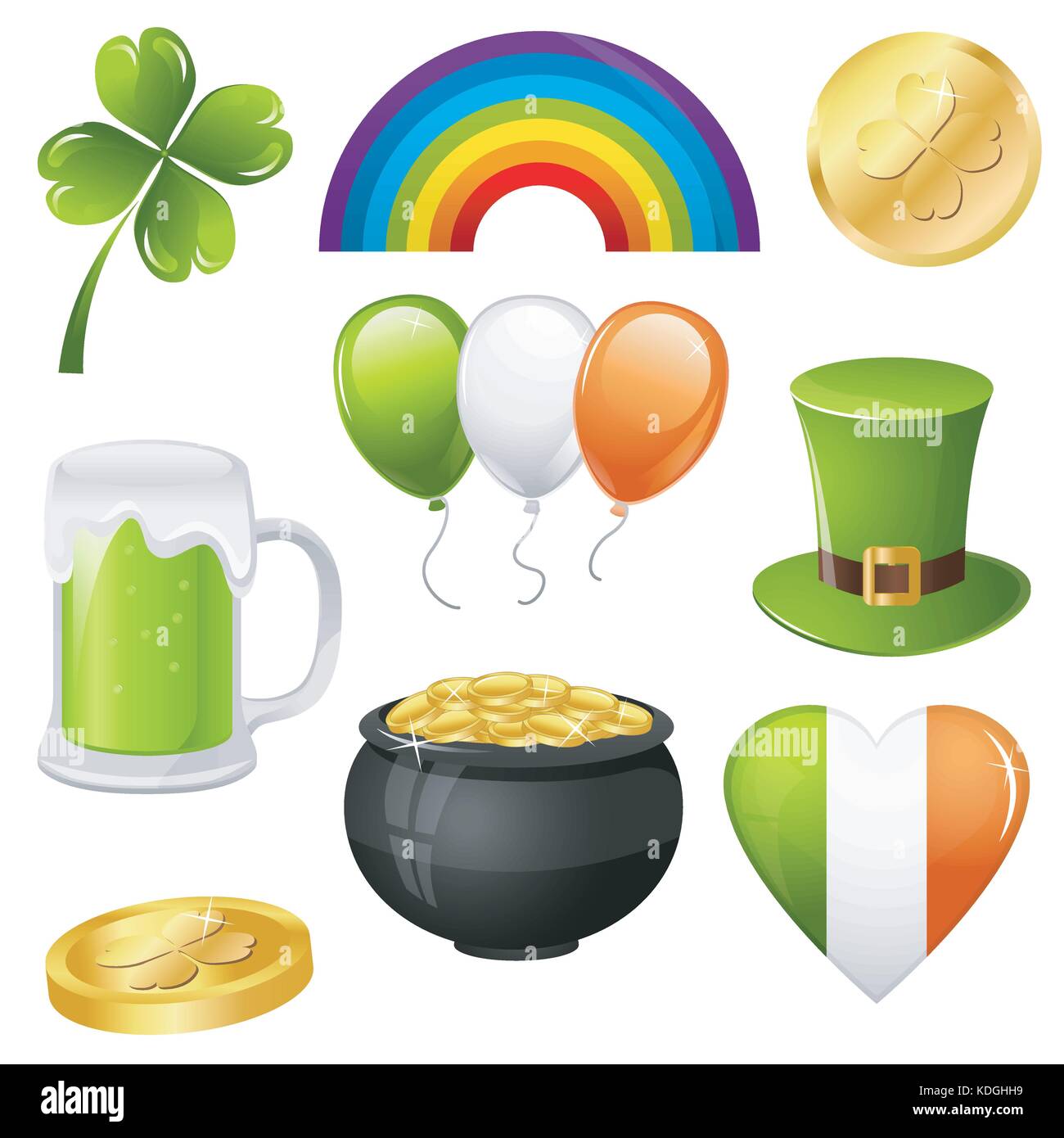 Día de San Patrick símbolos. ilustración vectorial EPS10 Imagen Vector
