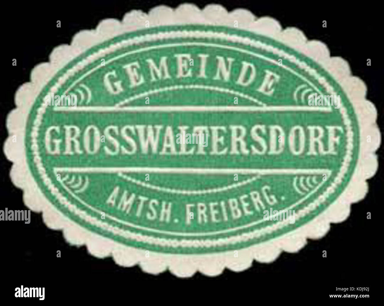 Siegelmarke Gemeinde Grosswaltersdorf Amtshauptmannschaft Freiberge W0253787 Foto de stock