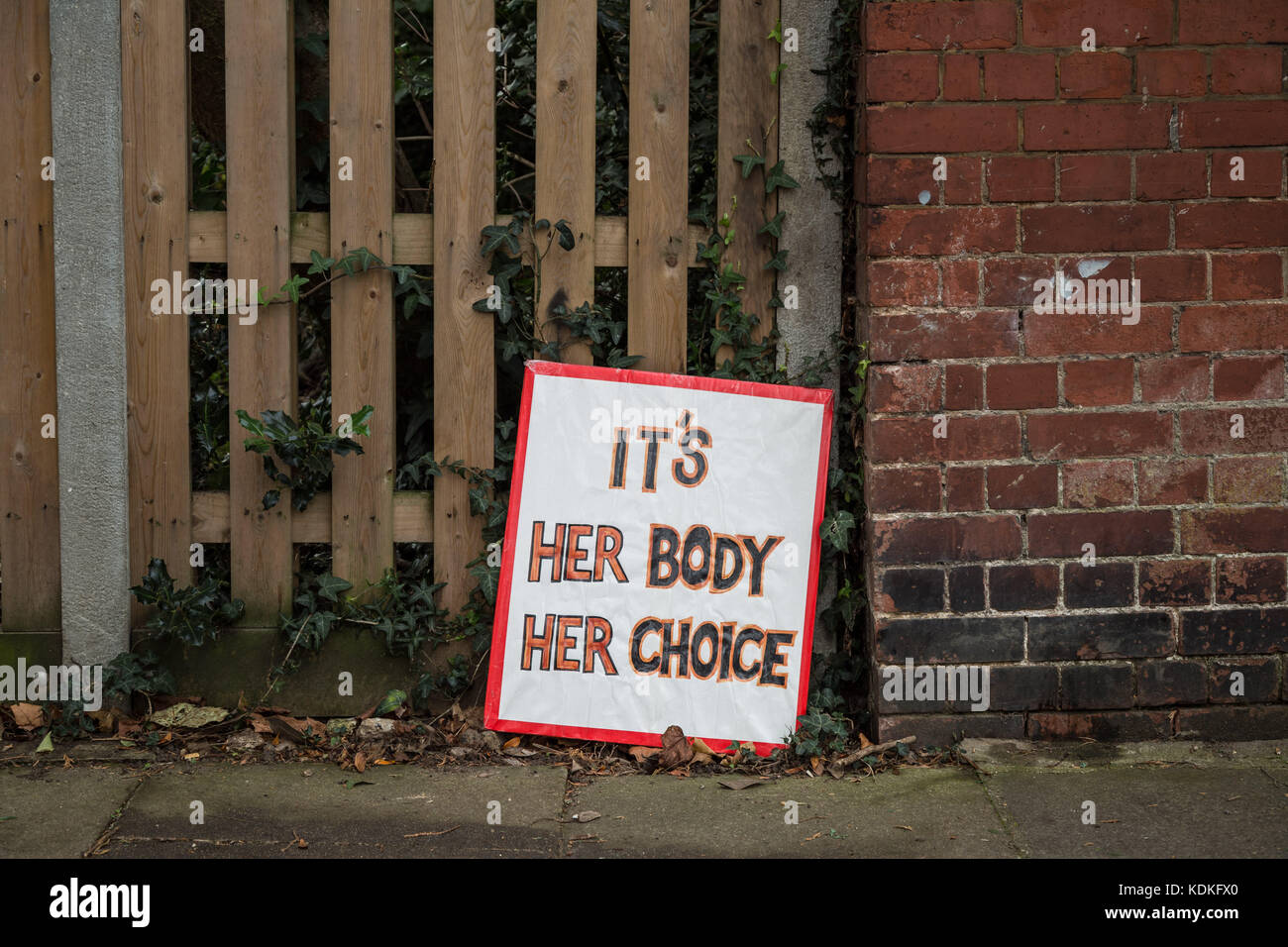 Londres, Reino Unido. 14 Oct, 2017. Hermana partidario, una mujer pro-elección, grupo de acción directa contra-protesta cristiana activistas anti-aborto en Ealing. Crédito: Guy Corbishley/Alamy Live News Foto de stock