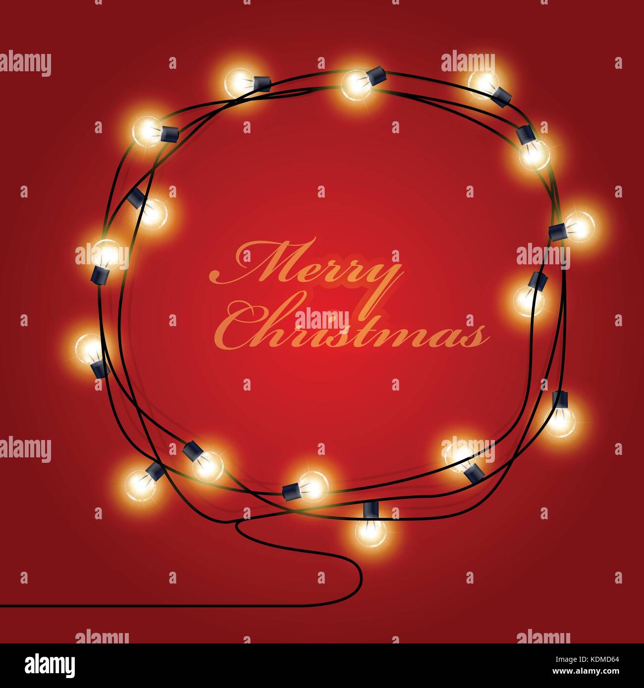 Marco festivo de brillantes luces de Navidad guirnaldas Ilustración del Vector